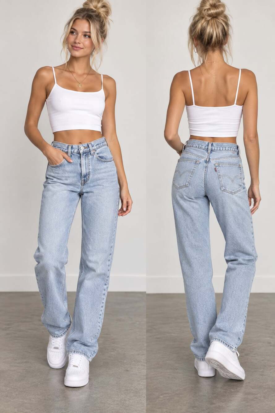 Zara Light Wash Straight Leg Jeans
M170